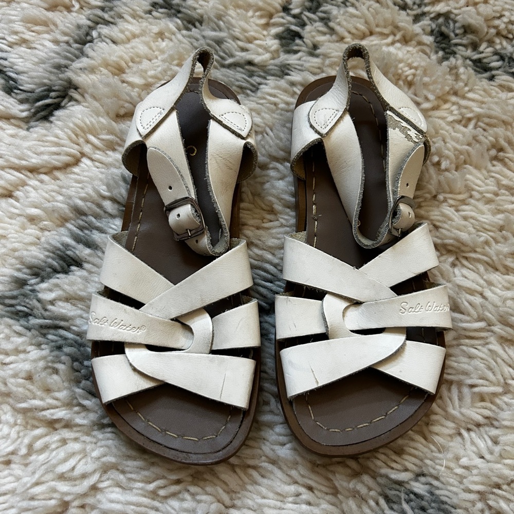 Girls Salt Water White Sandals